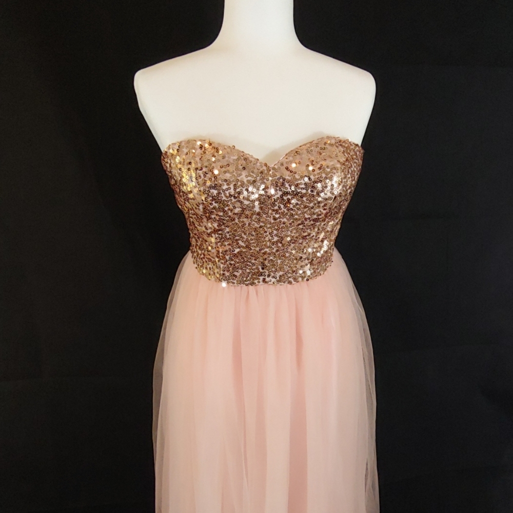 Elegant sequined prom gown